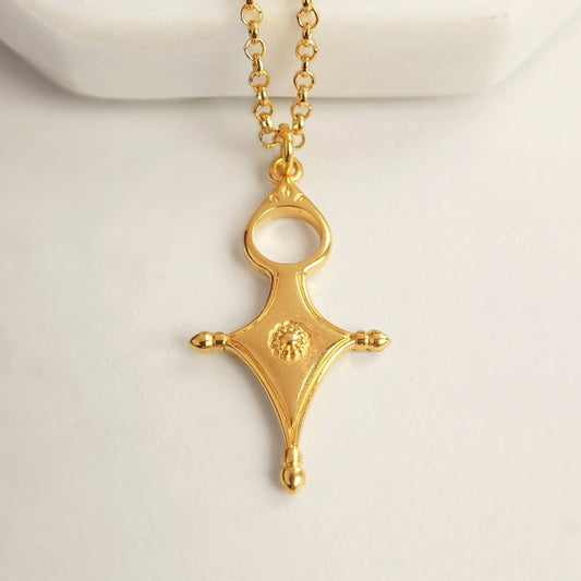 Sofia Talisman Necklace. gold talisman necklace