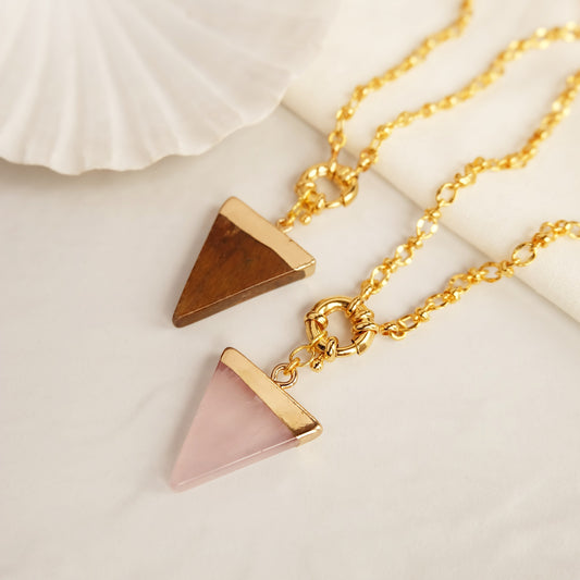 Tiger or Rose Gemstone Necklace